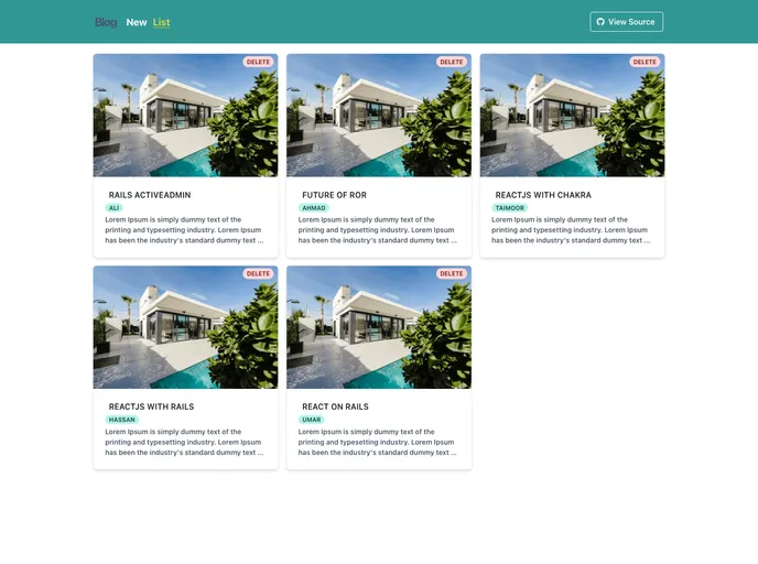 screenshot of ReactBlog