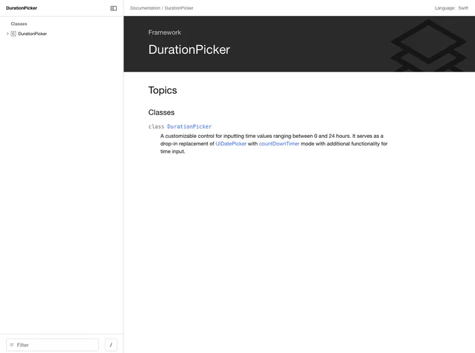 screenshot of DurationPicker