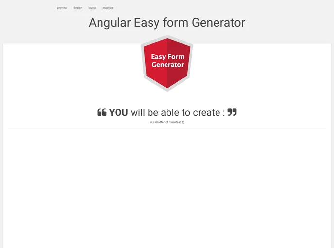 screenshot of EasyFormGenerator