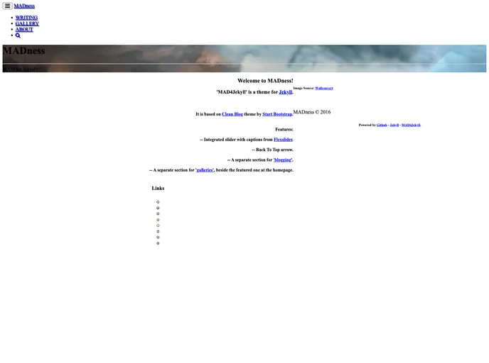 screenshot of Madforjekyll.github.io