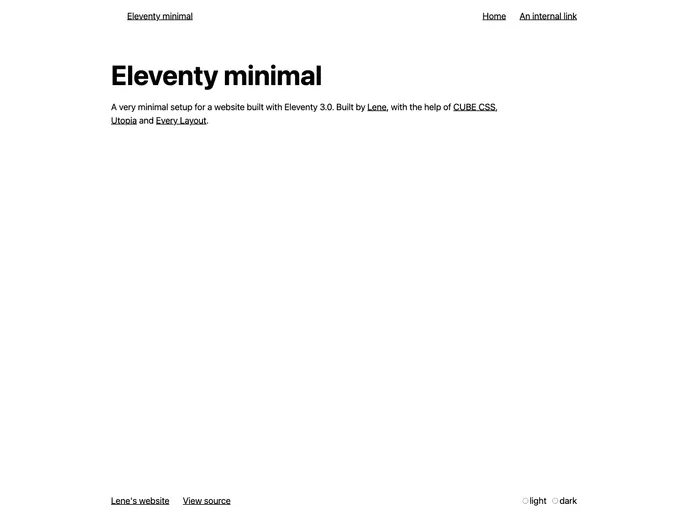 screenshot of Eleventy Esm Minimal