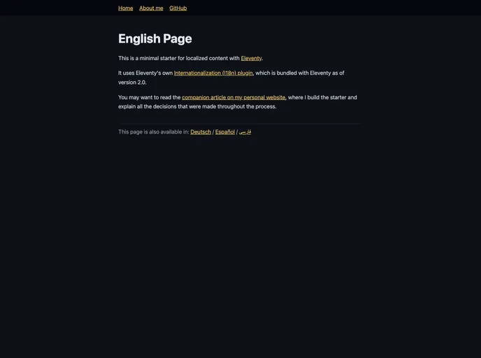 Eleventy I18n screenshot