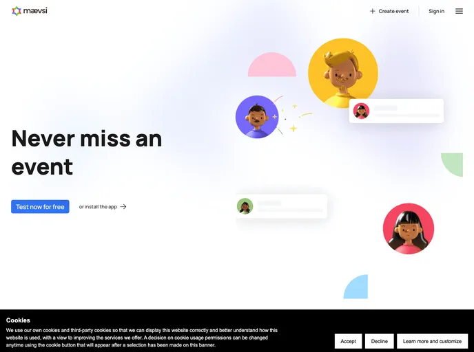 screenshot of Maevsi