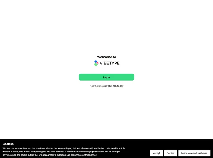 screenshot of Vibetype