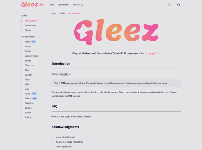 screenshot of Gleez