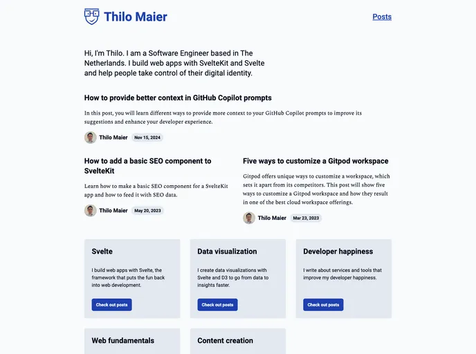 screenshot of Website