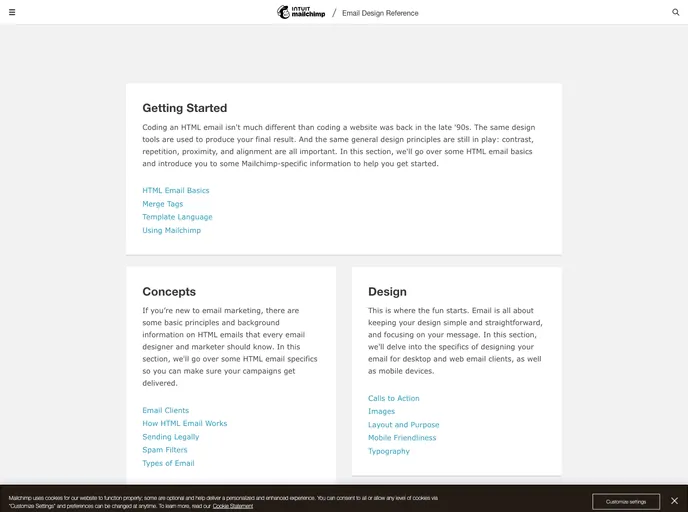 screenshot of Email Blueprints