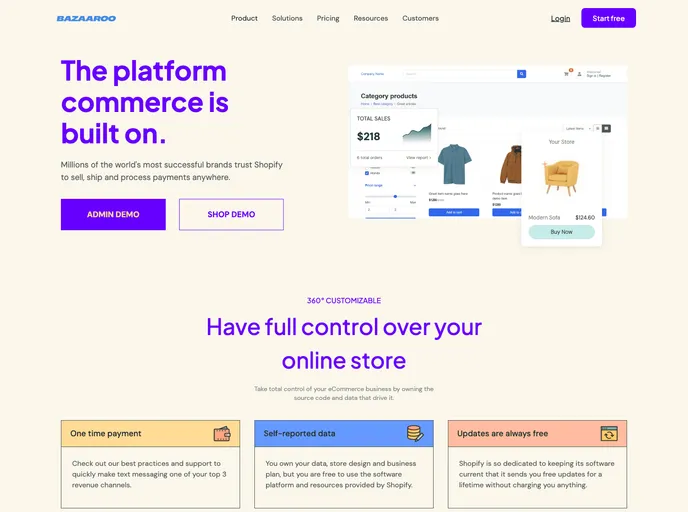 screenshot of Bazaaroo