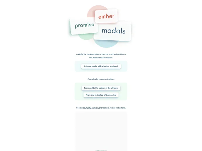 screenshot of Ember Promise Modals