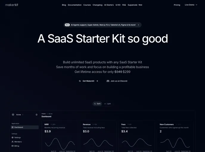 screenshot of Nextjs Saas Starter Kit Lite