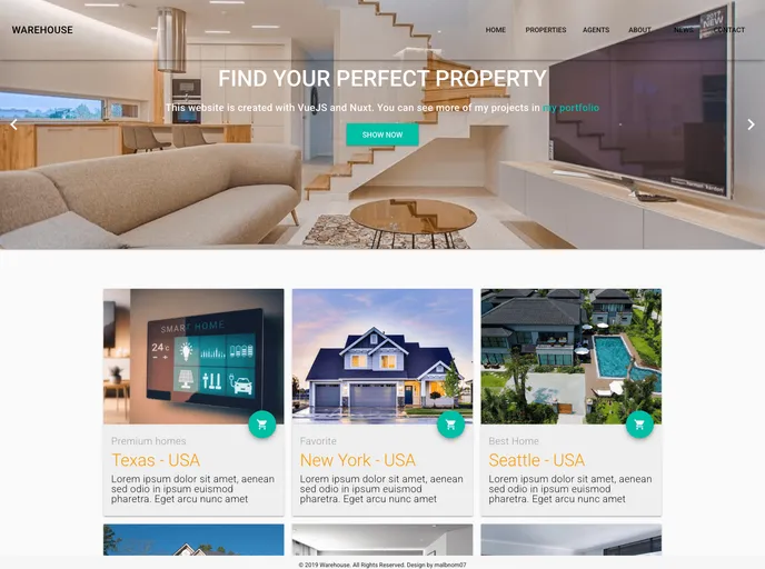 screenshot of Nuxt Landing Template