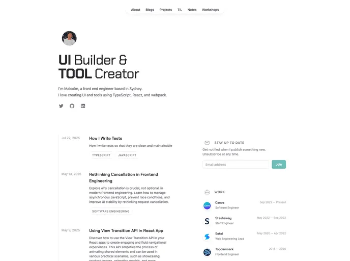 screenshot of Malcolm Kee