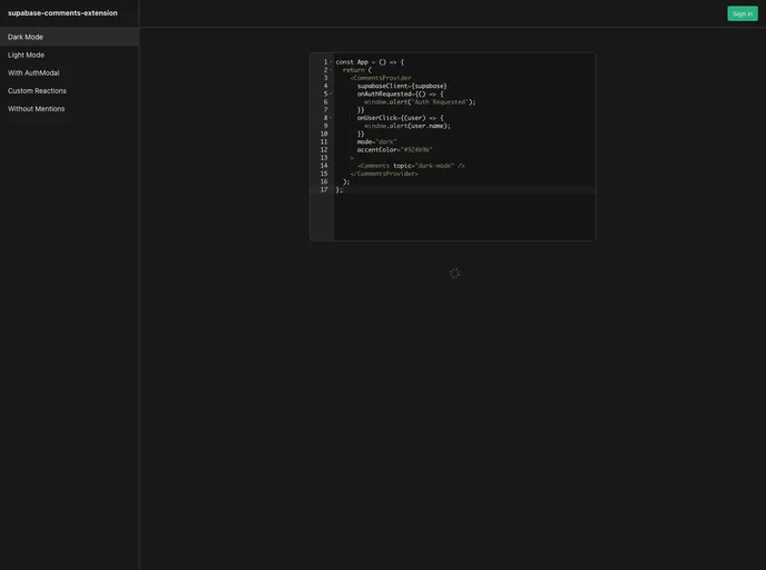 Supabase Comments Extension screenshot