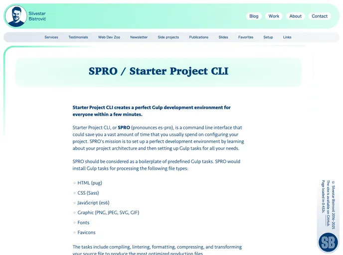 screenshot of Starter Project Cli