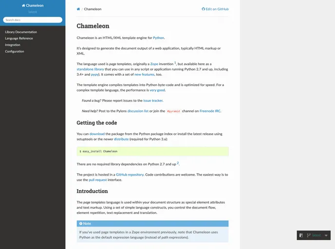 screenshot of Chameleon
