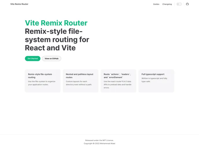 screenshot of Vite Plugin Remix Router