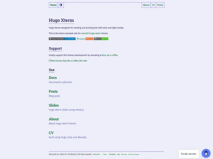 screenshot of Hugo Xterm