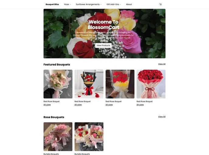 screenshot of Boquet Site