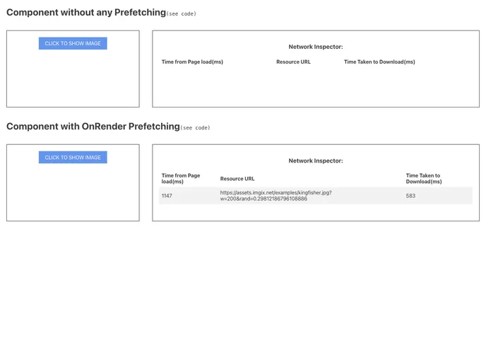 React Prefetcher screenshot