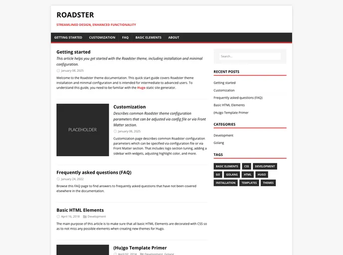 screenshot of Roadster