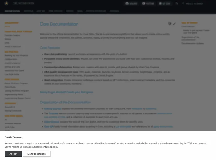 screenshot of Platform Documentation