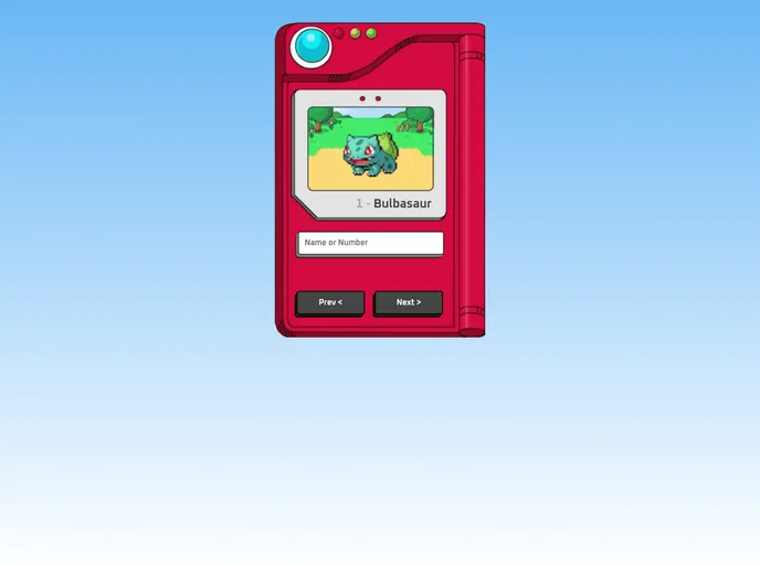 screenshot of Pokedex