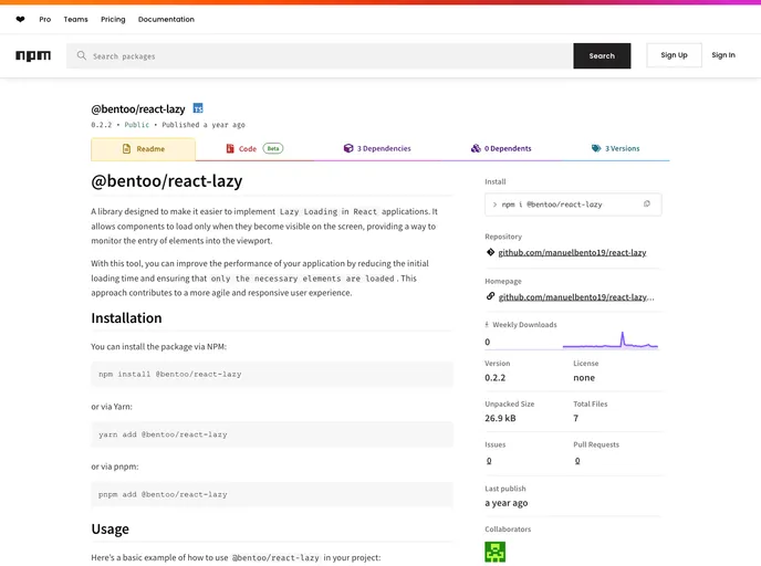 screenshot of React Lazy