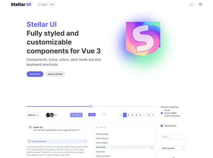 Stellar UI by Manukminasyan - A Vite Template | Built At Lightspeed