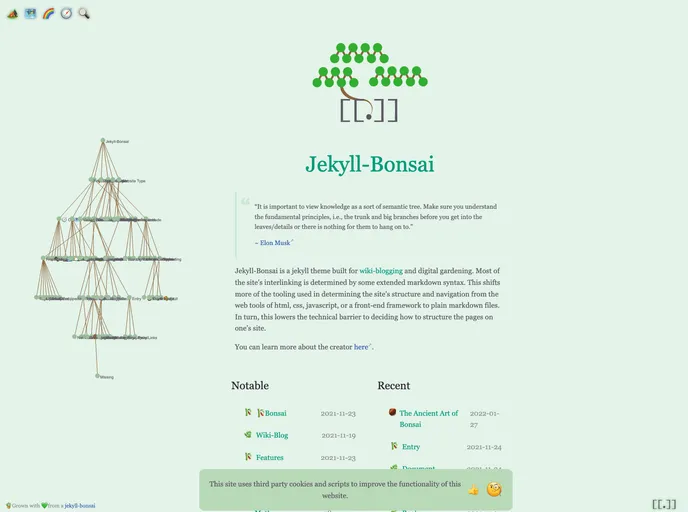 screenshot of Jekyll Bonsai