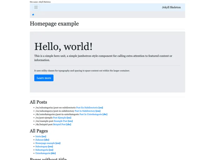 screenshot of Jekyll Skeleton