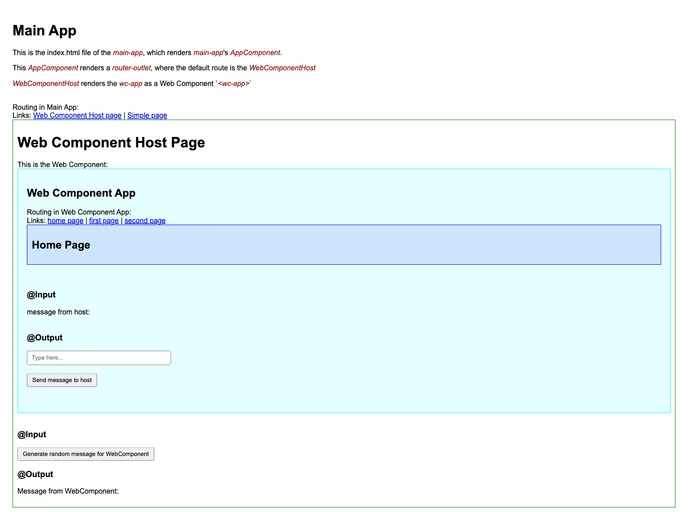 screenshot of Angular Web Component Example