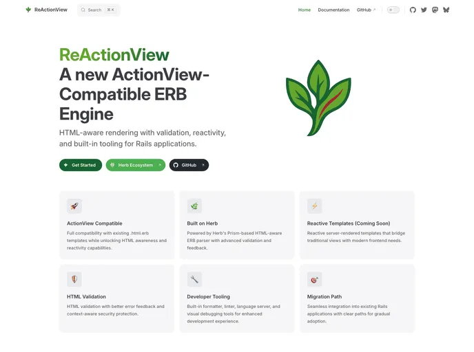 screenshot of Reactionview