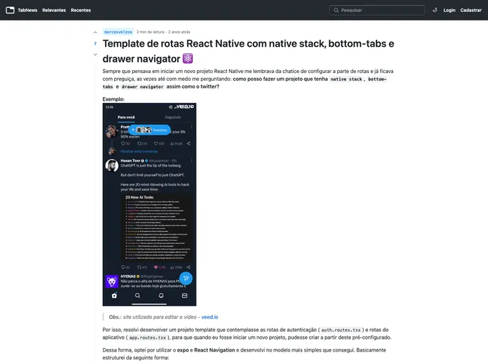 screenshot of Routes Template