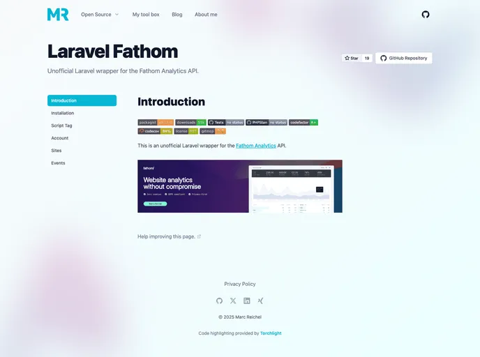 screenshot of Laravel Fathom