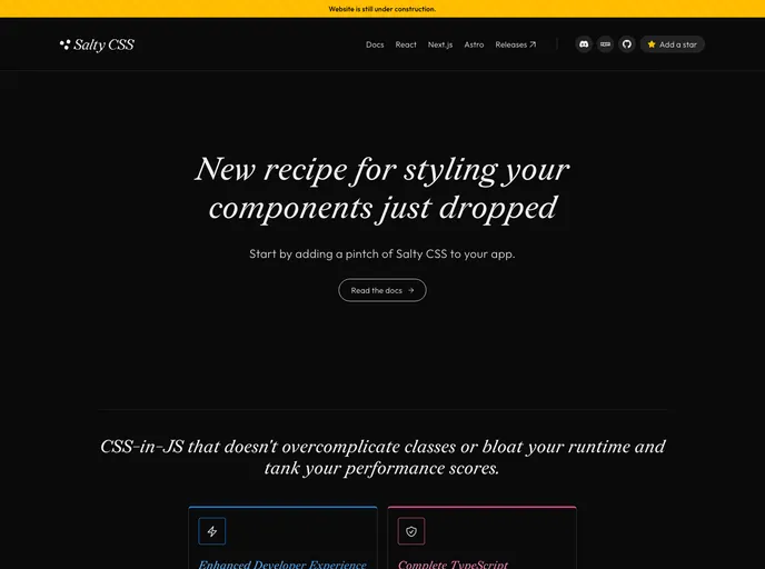 screenshot of Salty Css