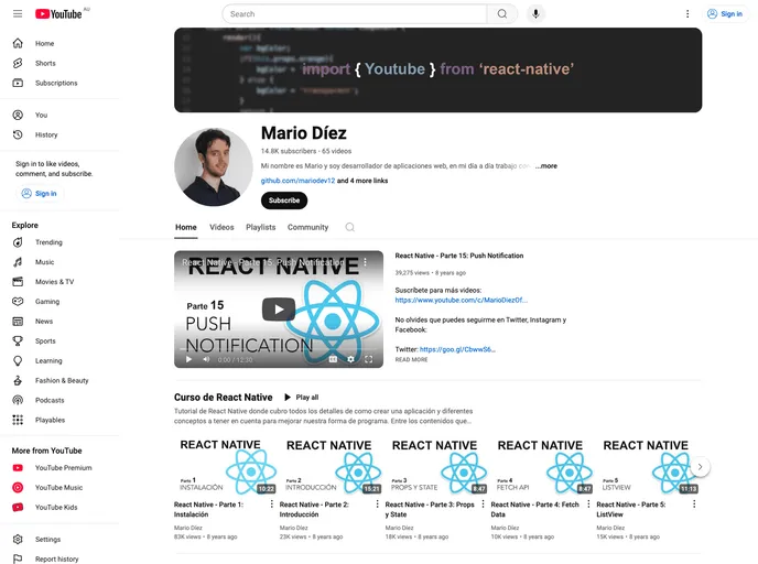 screenshot of React Native Netflix