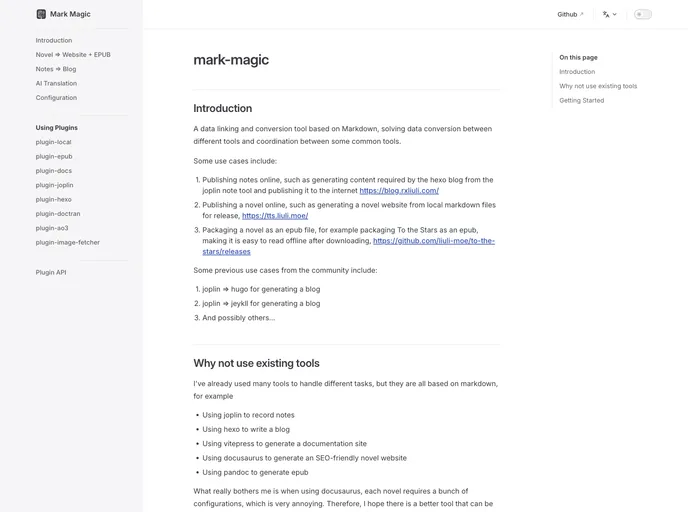 screenshot of Mark Magic