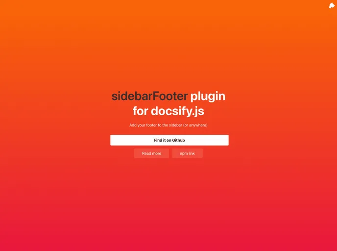 screenshot of Docsify Sidebar Footer