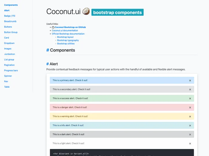 screenshot of Coconut.bootstrap