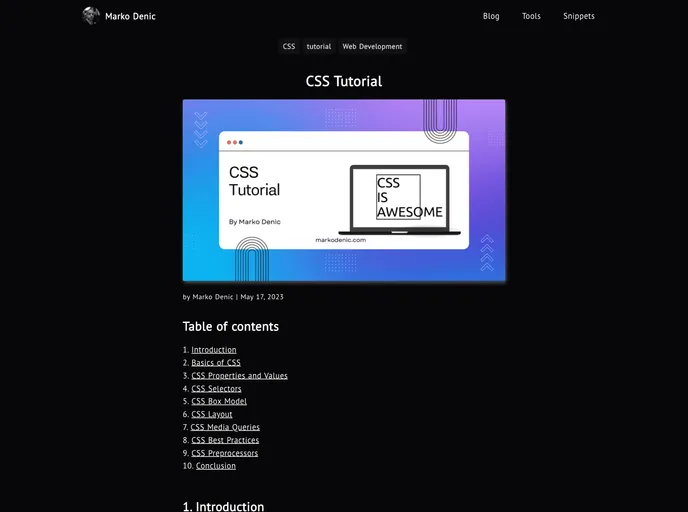 screenshot of Awesome Html Css Js Tips
