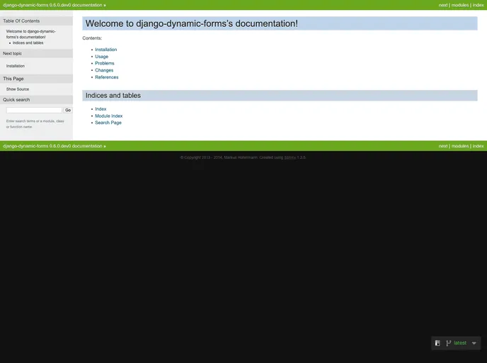 screenshot of Django Dynamic Forms