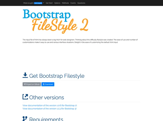 screenshot of Bootstrap Filestyle