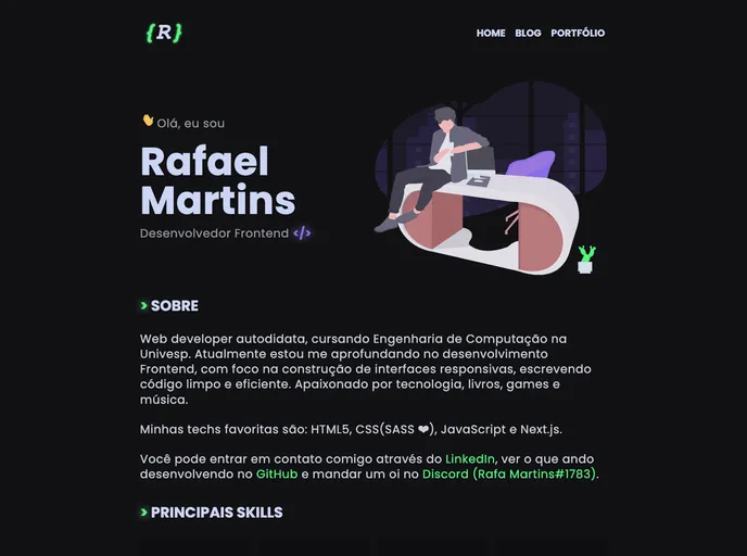 screenshot of Rafaelmartins.dev