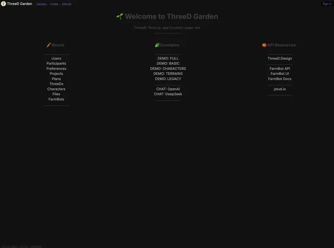 screenshot of Threed Garden