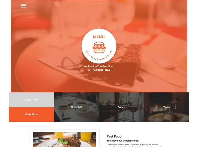 screenshot of Restaurant Website Template
