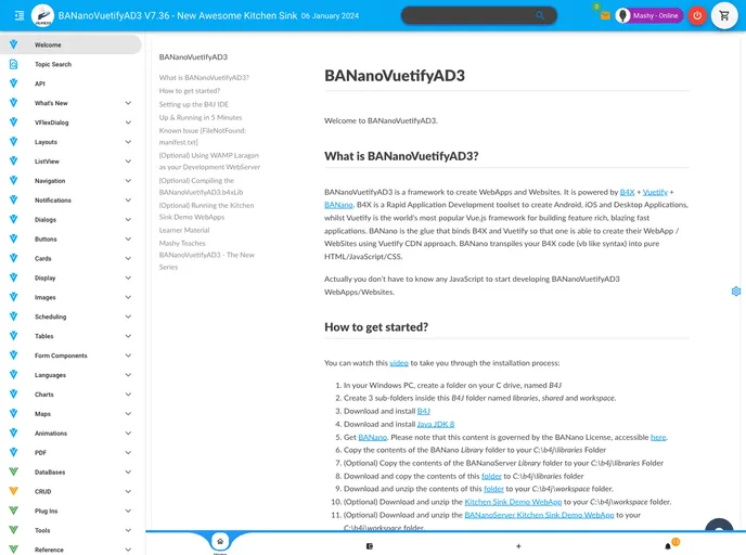 screenshot of BANanoVuetifyAD3