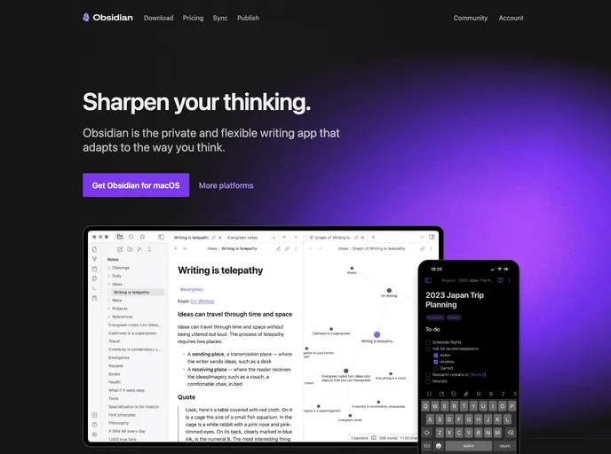 screenshot of Obsidian Starter Templates