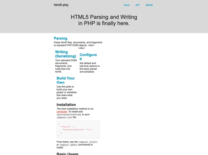 screenshot of Html5 Php