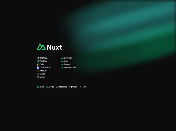 screenshot of Nuxt Starter