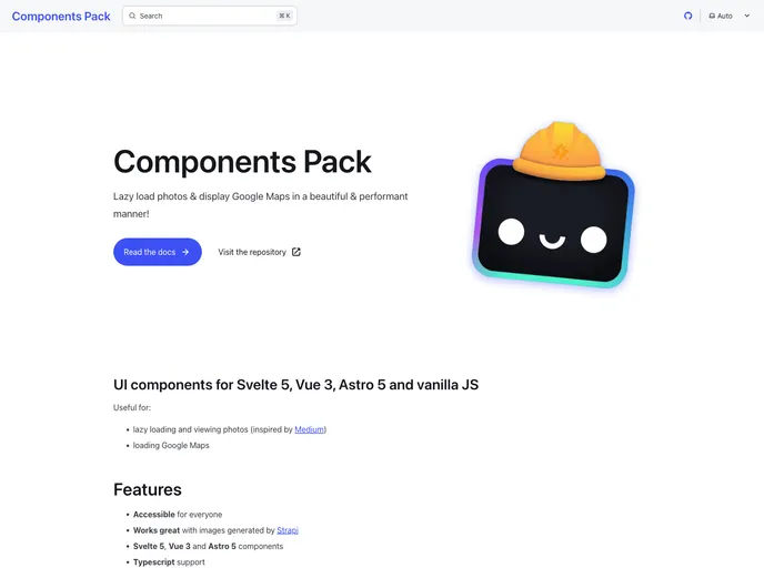 screenshot of Components Pack